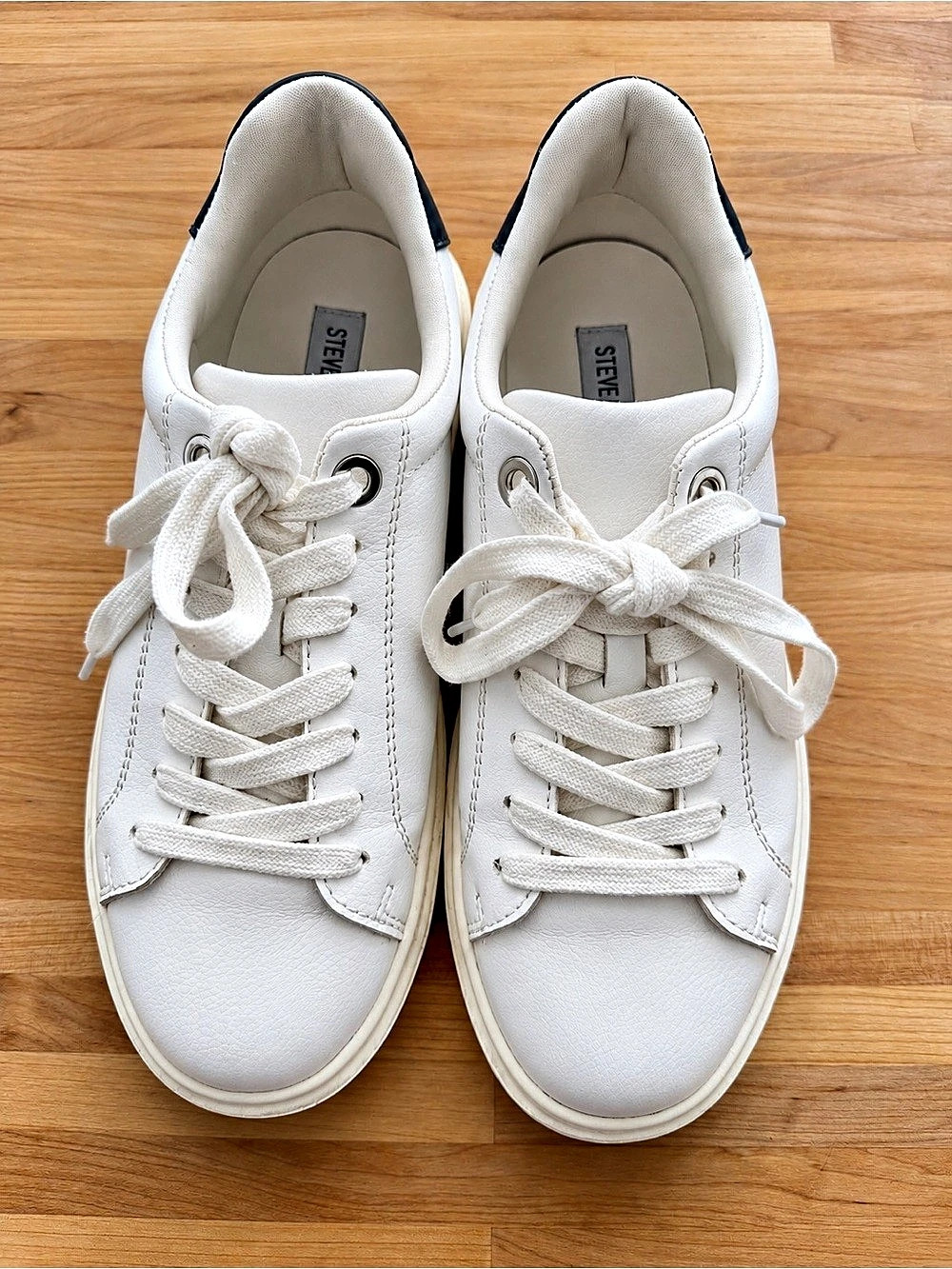 Steve Madden Catcher Leather Sneakers White & Black US 8M